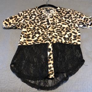 Cheetah lace top